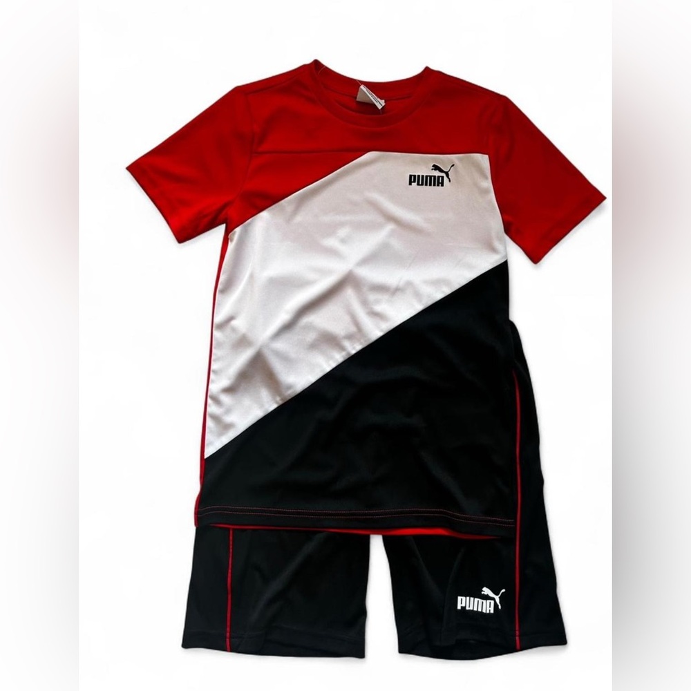 Puma Kids Rashguard Set - Red, Black, White